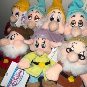 Disney Seven Dwarfs Plushies - 90s Retired w/ Tags